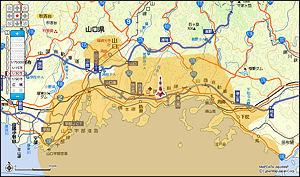 地図：山口局放送エリア